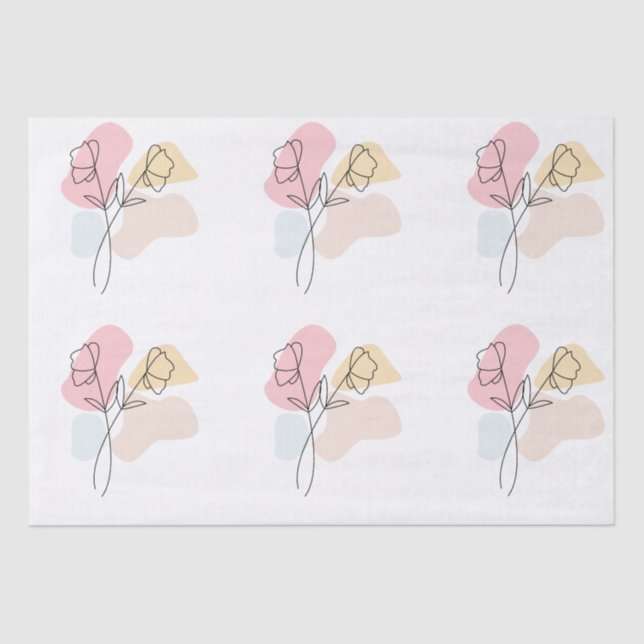 Abstract Pastel Floral Tissue Paper (Front)