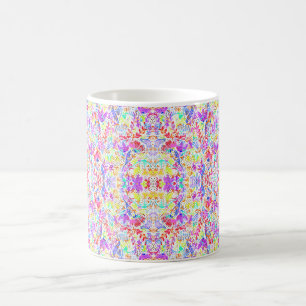 Abstract pastel flowers color morph mug 