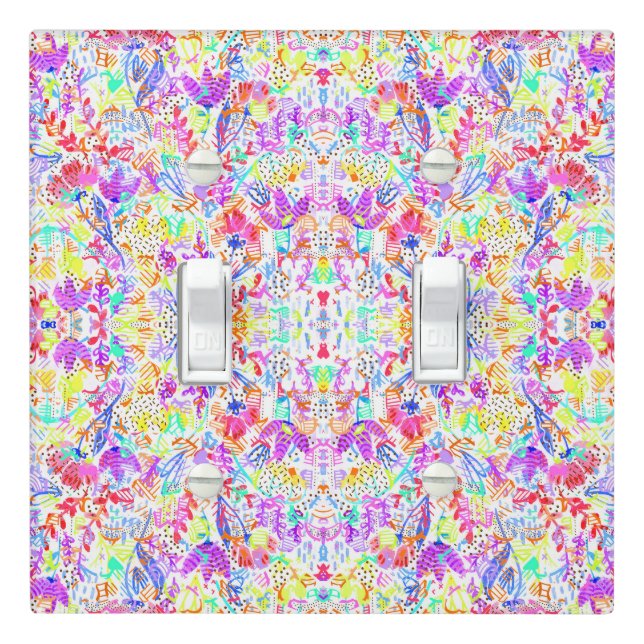 Abstract pastel flowers light switch cover (In Situ)
