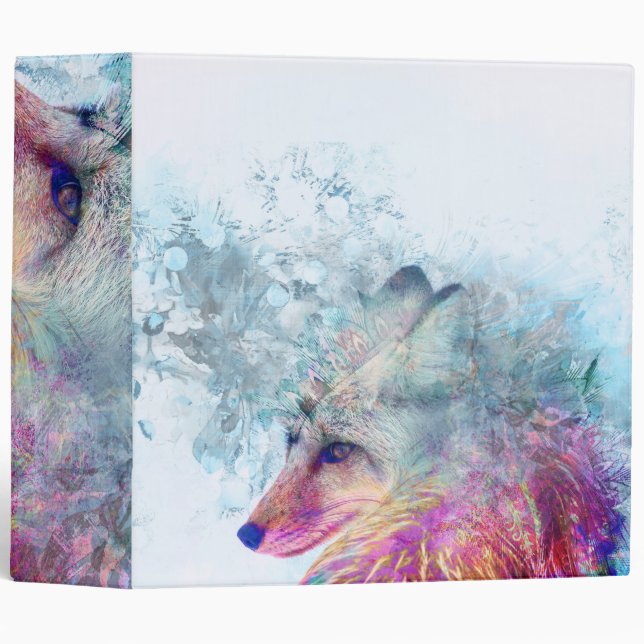 Abstract Pastel Fox 3 Ring Binder (Front/Spine)