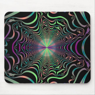 Abstract Pastel Fractal Web Mouse Pad