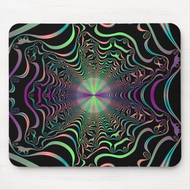 Abstract Pastel Fractal Web Mouse Pad (Front)