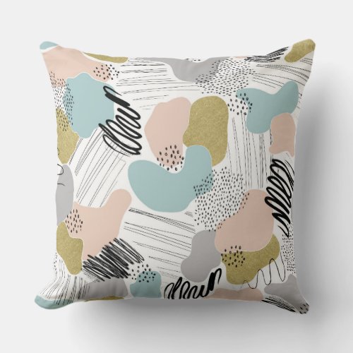 Abstract Pastel Fun Pattern Modern Throw Pillow