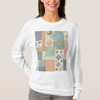 Abstract Pastel Geometric Design Long-Sleeve T-Shi T-Shirt