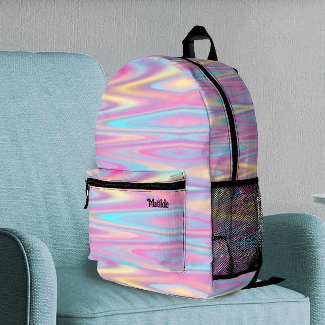 abstract pastel geometric pattern printed backpack (Creator Uploaded)