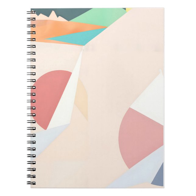 Abstract Pastel Geometric Shape Design Notebook (Front)