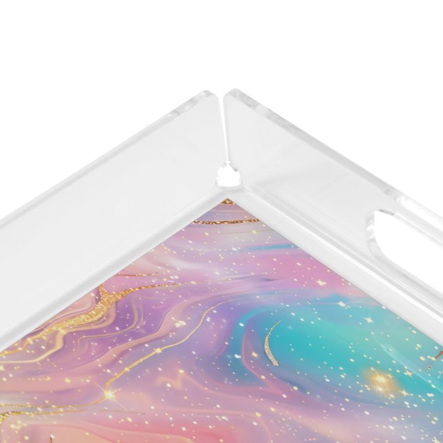 Abstract Pastel Glitter Seamless Pattern Acrylic Tray (Corner)
