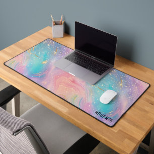 Abstract Pastel Glitter Seamless Pattern Desk Mat