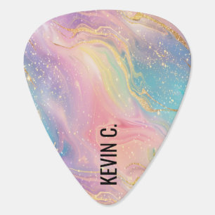 Abstract Pastel Glitter Seamless Pattern Guitar Pick