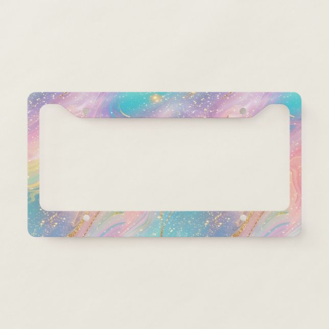 Abstract Pastel Glitter Seamless Pattern License Plate Frame (Front)