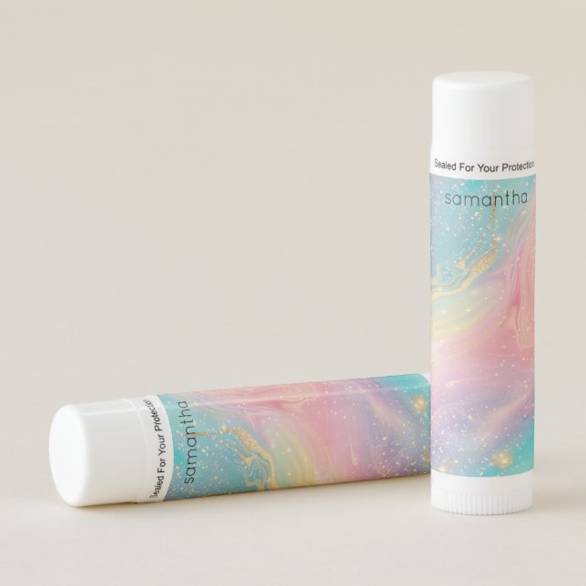 Abstract Pastel Glitter Seamless Pattern Lip Balm (Front)