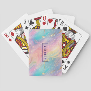 Abstract Pastel Glitter Seamless Pattern Poker Cards