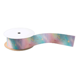 Abstract Pastel Glitter Seamless Pattern Satin Ribbon