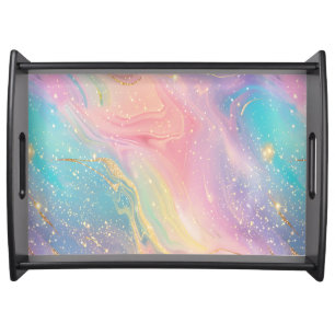 Abstract Pastel Glitter Seamless Pattern Serving Tray