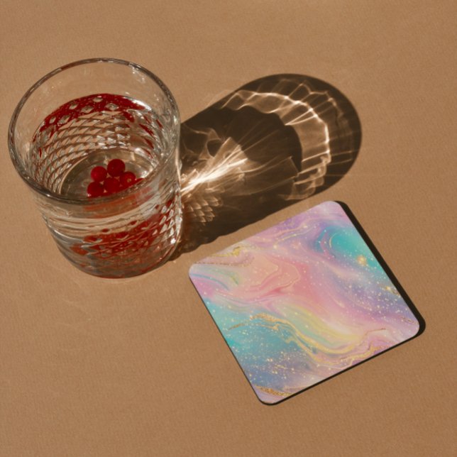 Abstract Pastel Glitter Seamless Pattern Square Paper Coaster (Creator Uploaded)