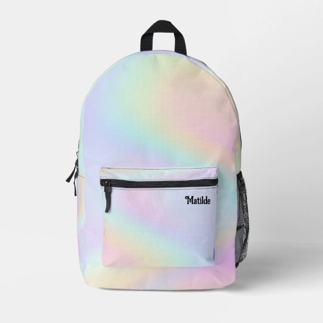 abstract pastel gradients printed backpack (Front)