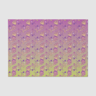 Abstract Pastel Green and Pink Paisley Floral Tissue Paper