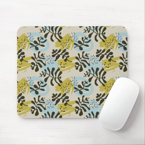 Abstract Pastel Green Blue Pattern Mouse Pad