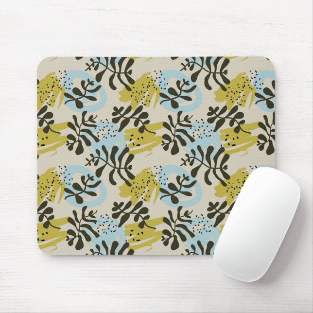 Abstract Pastel Green Blue Pattern Mouse Pad (With Mouse)