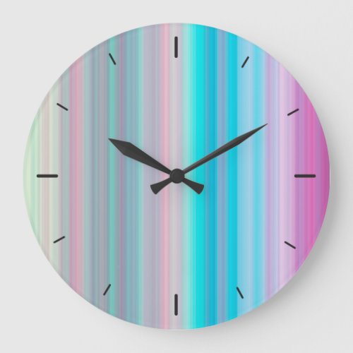 Abstract Pastel Horizontal Lines  Wall Clock