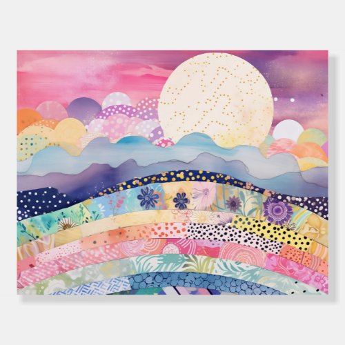 *~* Abstract Pastel Landscape Reverse  SUN AP96  Foam Board
