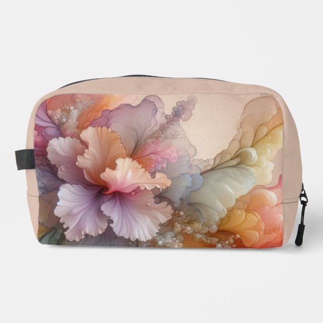 Abstract Pastel Lavender Floral Cloud Landscape Dopp Kit (Front)