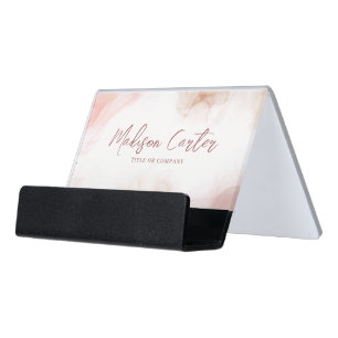 Abstract Pastel Liquid Alcohol Ink Desk Business Card Holder