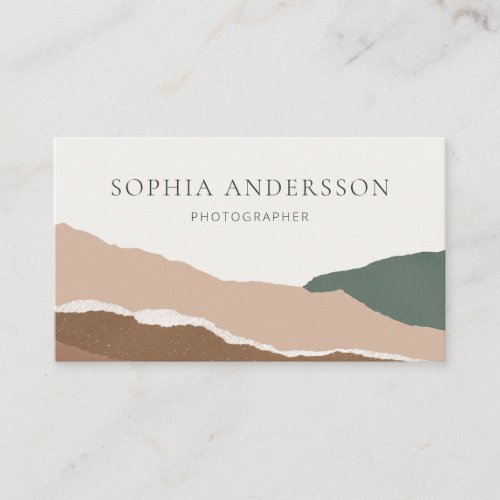 Abstract Pastel Mountain Torn Edge Business Card