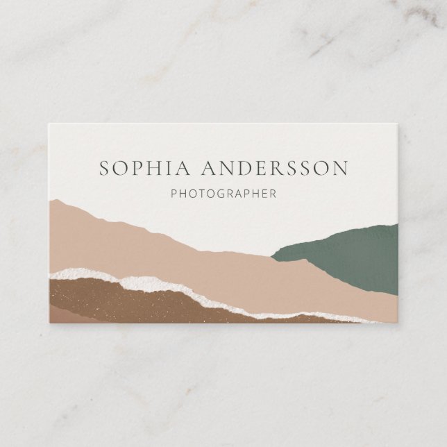 Abstract Pastel Mountain Torn Edge Business Card (Front)