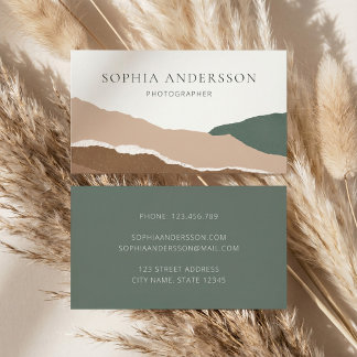 Abstract Pastel Mountain Torn Edge Business Card