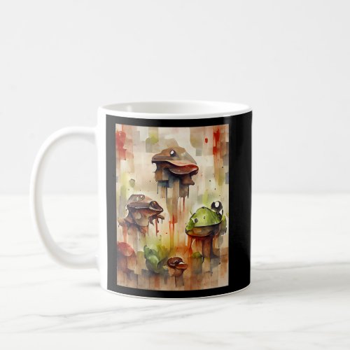 Abstract Pastel Mushrooms With Eyes  Pixel Imitati Coffee Mug