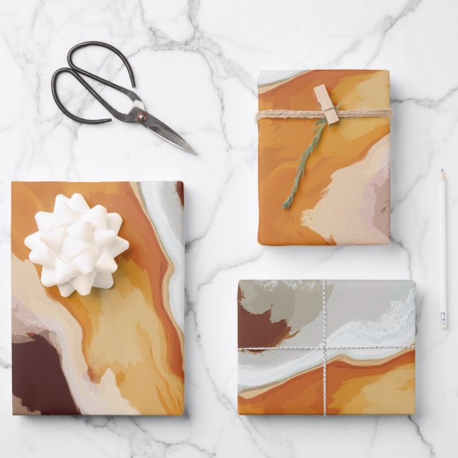 Abstract Pastel Paint Fox Tail Edition Wrapping Paper Sheets (Front)