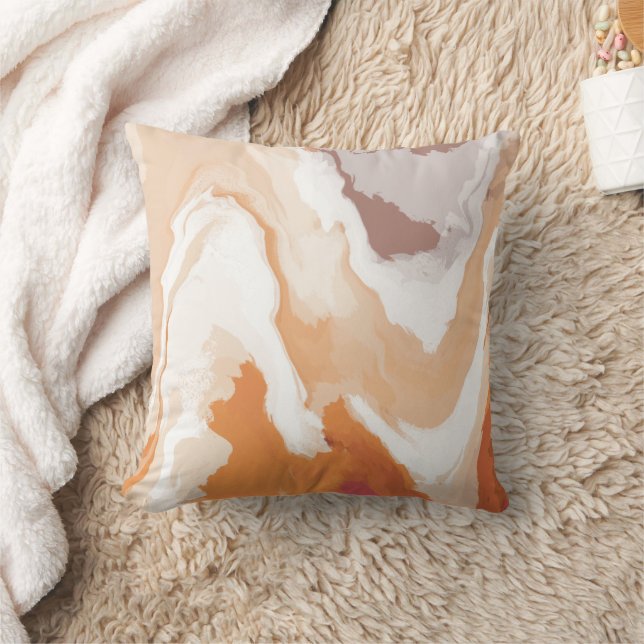 Abstract Pastel Paint Ginger Foam Edition Throw Pillow (Blanket)