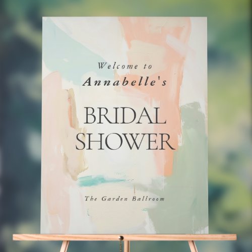 Abstract Pastel Painting Elegant Bridal Shower Acrylic Sign