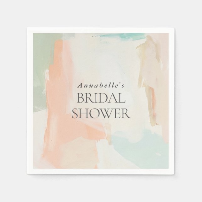 Abstract Pastel Painting Elegant Bridal Shower Napkins (Front)