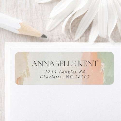 Abstract Pastel Painting Elegant Return Address Label