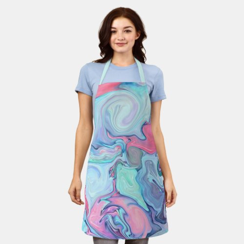 Abstract pastel paints apron