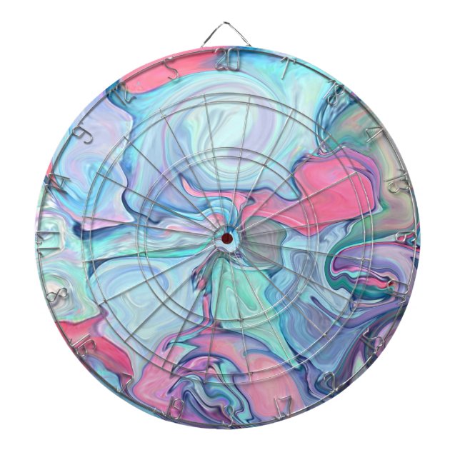 Abstract pastel paints dart board (Front)