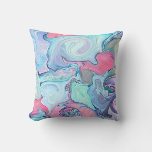 Abstract pastel paints throw pillow