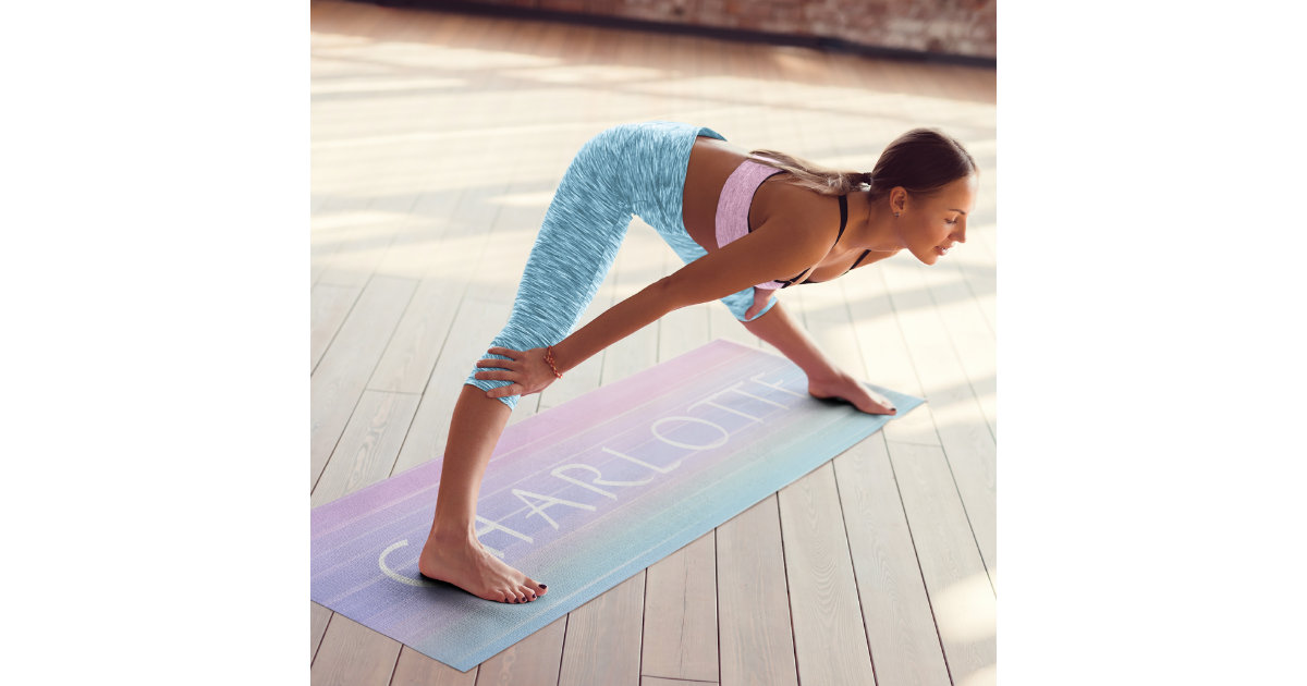 Abstract Pastel Pattern Personalized Name Yoga Mat