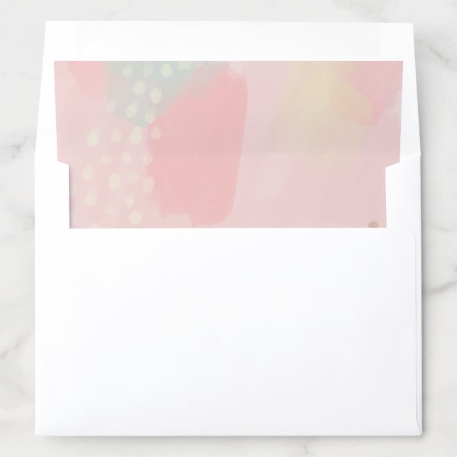 Abstract Pastel Peach Pink Modern Art Envelope Liner (In Envelope)