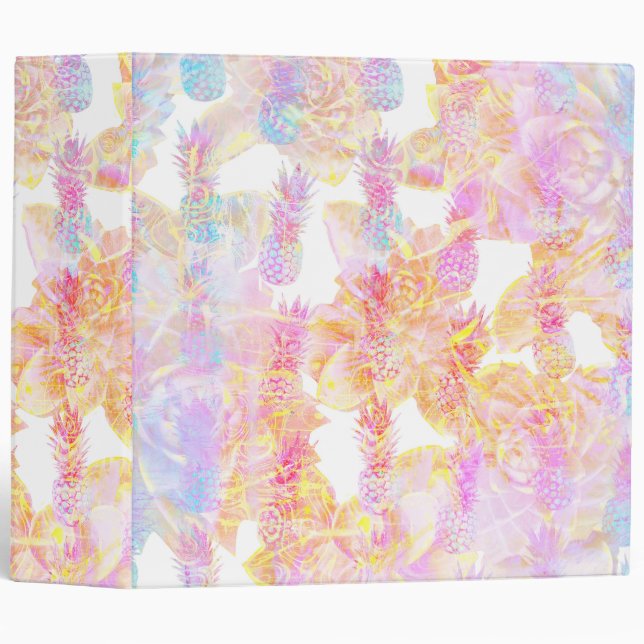 Abstract Pastel Pineapple 3 Ring Binder (Front/Spine)