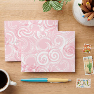 Abstract Pastel Pink and White Spiral Background Envelope