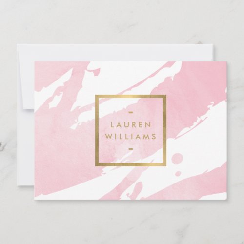 Abstract Pastel Pink Brushstrokes Gift Certificate Note Card
