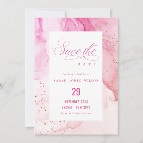 Abstract Pastel Pink Purple Sweet 16 Birthday Invitation