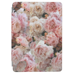 Abstract pastel pink rose overlay pixel art faux  iPad air cover