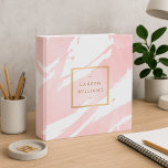 Abstract Pastel Pink Watercolor Brushstrokes Binder<br><div class="desc">Abstract pastel-pink watercolor 3-ring binder for teachers, crafters, project teams, students, or busy moms to organize lesson plans, recipes, documents, or keepsakes. Your name or business name is displayed in a faux gold box on the front for a modern aesthetic. A fun, eye-catching design for creative office supplies. Art and...</div>