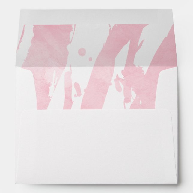 Abstract Pastel Pink Watercolor Brushstrokes Envelope (Back (Bottom))