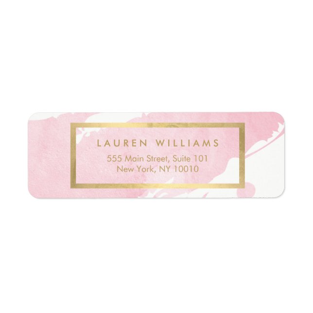 Abstract Pastel Pink Watercolor Brushstrokes Label (Front)