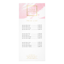 Abstract Pastel Pink Watercolor Brushstrokes Rack Card